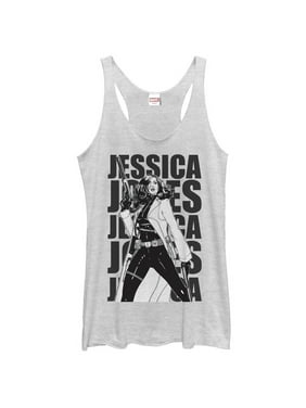 Marvel Womens Captain Marvel Retro Fighter Jet Plane Racerback Tank Top